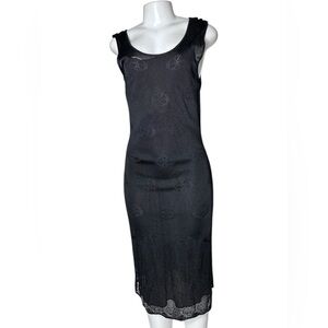 Codice Italy Black Sheer Knit Midi Dress with Detachable Liner | Size IT 46 NWT
